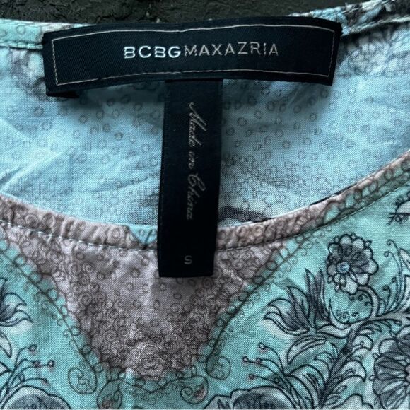 BCBG MAX AZRIA ADONIA PAISLEY FLORAL MOTIF SCARF PRINT OPEN BACK DRAPE TANK S - Picture 6 of 9